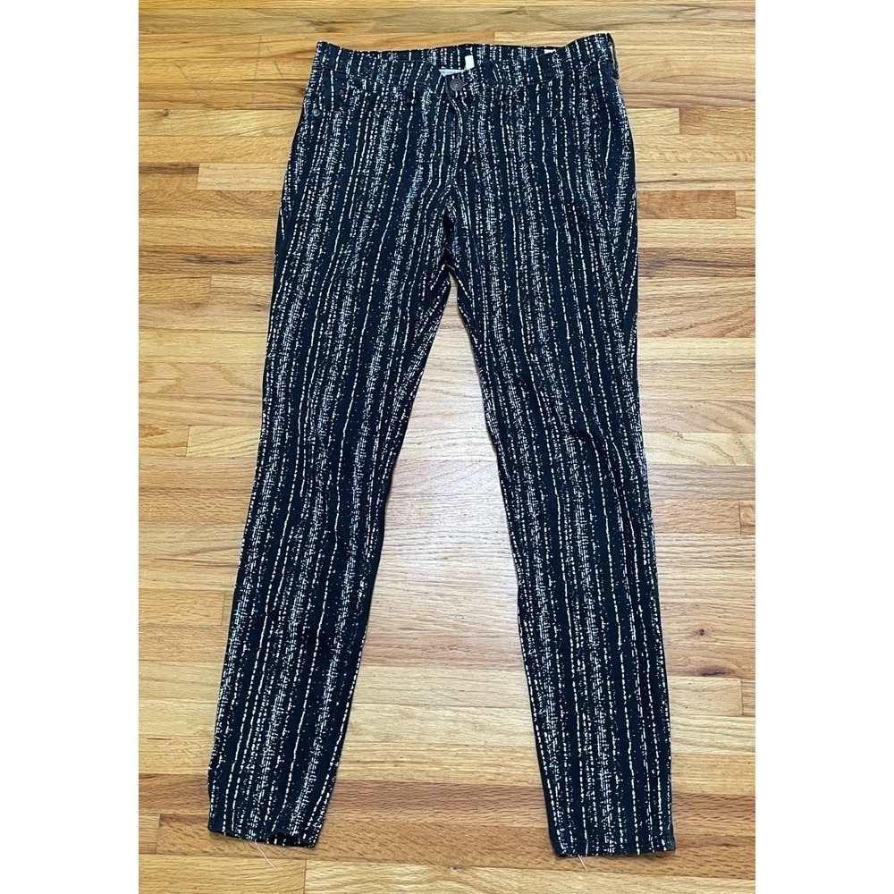 rag & bone Barcode Black White Abstract Print Skinny Pants Women's 30 USA Cotton